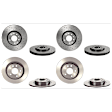 SET-BR0991621X-C Front and Rear Brake Disc, Front-Cross-Drilled/Rear-Plain Surface, 5 Lugs