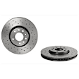 SET-BR0991621X-C Front and Rear Brake Disc, Front-Cross-Drilled/Rear-Plain Surface, 5 Lugs