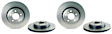SET-BR09958111-A Front and Rear Brake Disc, Coated, Front-Plain Surface/Rear-Cross-Drilled, Vented, 5 Lugs