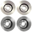 SET-BR09977211-J Front and Rear Brake Disc, Front-Plain Surface/Rear-Cross-Drilled, 5 Lugs