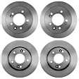 SET-BR09999720 Front and Rear Brake Disc, UV Coated, Plain Surface, 5 Lugs