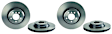 SET-BR09A59911-B Front and Rear Brake Disc, Coated, Front-Plain Surface/Rear-Cross-Drilled, Vented, 5 Lugs