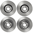 SET-BR09C93611-A Front and Rear Brake Disc, Plain Surface, Vented, 5 Lugs