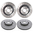 SET-BR2194210212-A Front and Rear Brake Disc, Front-Cross-drilled and Slotted/Rear-Cross-Drilled
