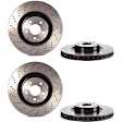 SET-BR221421161207-2 Front Brake Disc, Coated, Cross-Drilled, 5 Lugs, 350 mm