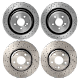 SET-BR246421251207 Front and Rear Brake Disc, Front-Cross-Drilled/Rear-Cross-drilled and Slotted, 2.0L, 4Cyl