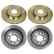 SET-BR34111502891-C Front and Rear Brake Disc, Coated, Front-Plain Surface/Rear-Cross-Drilled, 4 Lugs