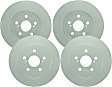 SET-BS50011484-4 Front and Rear Brake Disc, Geomet Coated, Plain Surface, Solid, 5 Lugs, 259 mm, QuietCast Series