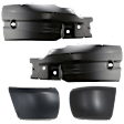 Front, Driver and Passenger Side Bumper End, Primed Plastic/Steel