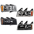Driver and Passenger Side Halogen Headlight, With bulb(s), OE Replacement