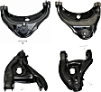 Front, Driver and Passenger Side, Upper and Lower Control Arms, Assembly, Stamped Arms; With Ball Joints and Bushings, RWD
