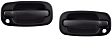 Front, Driver and Passenger Side Exterior Door Handles, Textured Black Bezel with Textured Black Lever, with Key Hole