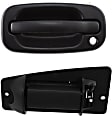 Front and Rear, Driver Side Exterior Door Handles, Extended Cab Pickup, Textured Black Bezel with Textured Black Lever, Front Driver Side - with Key Hole, Rear Driver Side - without Key Hole