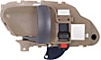 Front and Rear, Driver Side Interior Door Handles, Beige bezel with primed lever, With door lock button