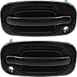 Front, Driver and Passenger Side Exterior Door Handles, Smooth Black, with Key Hole