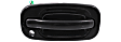 Front, Driver and Passenger Side Exterior Door Handles, Smooth Black, with Key Hole