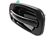 Front, Driver and Passenger Side Exterior Door Handles, Smooth Black, with Key Hole