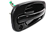 Front, Driver and Passenger Side Exterior Door Handles, Smooth Black, with Key Hole