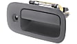 Front, Driver and Passenger Side Textured Gray Exterior Door Handle, With Key Hole