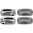 Front and Rear, Driver and Passenger Side Exterior Door Handles, Chrome, Front Driver and Passenger Side - With Key Hole; Rear Driver and Passenger Side - Without Key Hole