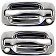 Front, Driver and Passenger Side Chrome Exterior Door Handle, With Key Hole