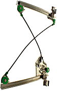 Front, Driver and Passenger Side Power Window Regulator, Without Motor