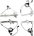 Front and Rear, Driver and Passenger Side Power Window Regulator, With Motor