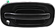 Front and Rear, Driver and Passenger Side Smooth Black Exterior Door Handle, Front - With Key Hole; Rear - Without Key Hole