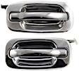 Rear, Driver and Passenger Side Chrome Exterior Door Handle, Without Key Hole