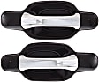 Rear, Driver and Passenger Side Chrome Lever with Smooth Black Bezel Exterior Door Handle, Without Key Hole