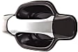 Rear, Driver and Passenger Side Chrome Lever with Smooth Black Bezel Exterior Door Handle, Without Key Hole