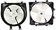Radiator and A/C Condenser Fan, Driver and Passenger Side, Includes Blade, Motor, and Shroud, Replaces Toyo Type