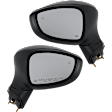 Driver and Passenger Side Non-Towing Mirrors, Power Adjust, Manual Folding, Heated, Textured Black, In-housing Signal Light, No Memory, No Puddle Light, No Auto-Dimming