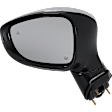 Driver and Passenger Side Mirror, Power Adjust, Heated, Manual Folding, Paintable, In-housing Signal Light, No Memory, No Puddle Light, No Auto-Dim, With Blind Spot Detection in Glass