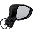 Driver and Passenger Side Mirror, Power Adjust, Heated, Manual Folding, Paintable, In-housing Signal Light, No Memory, No Puddle Light, No Auto-Dim, With Blind Spot Detection in Glass