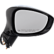 Driver and Passenger Side Mirrors, Power Adjust, Manual Folding, Heated, Chrome, In-Housing Signal Light, No Memory, No Puddle Light, No Auto-Dimming, With Blind Spot Detection in Glass