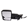 Driver and Passenger Side Towing Mirror, Power Adjust, Heated, Manual Folding, Textured Black, In-glass Signal Light, No Memory, No Puddle Light, No Auto-Dim, With Blind Spot Glass