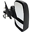 Driver and Passenger Side Towing Mirror, Power Adjust, Heated, Manual Folding, Textured Black, No Signal Light, Without Memory Recall, No Puddle Light, No Auto-Dimming, With Blind Spot Glass