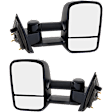 2014-2019 Chevrolet Silverado 3500 HD - Driver and Passenger Side Towing Mirror, Manual Adjust, Non-Heated, Manual Folding, Textured Black, No Signal Light, Without Memory Recall, No Puddle Light, No Auto-Dimming, With Blind Spot Glass