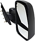 2014-2019 Chevrolet Silverado 3500 HD - Driver and Passenger Side Towing Mirror, Manual Adjust, Non-Heated, Manual Folding, Textured Black, No Signal Light, Without Memory Recall, No Puddle Light, No Auto-Dimming, With Blind Spot Glass