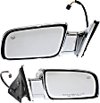 Driver and Passenger Side Mirrors, Power, Heated, Chrome, Non-Towing, Standard Type, with Chrome Base and Housing