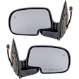 2001 Chevrolet Suburban 2500 - Driver and Passenger Side Mirror, For Models Without Off Road Package, Power Adjust, Heated, Textured Black, Manual Folding, No Signal Light, No Blind Spot Feature, No Memory, With Puddle Light, No Auto-Dimming
