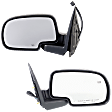 2000 Chevrolet Silverado 1500 - Driver and Passenger Side Mirror, Power Adjust, Heated, Textured Black, Manual Folding, No Signal Light, No Blind Spot Feature, Without Memory Recall, No Puddle Light, No Auto-Dimming