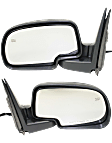 2004 Chevrolet Silverado 1500 Base - Driver and Passenger Side Mirror, Power Adjust, Heated, Textured Black, Manual Folding, No Signal Light, No Blind Spot Feature, No Memory, No Puddle Light, No Auto-Dimming, Extended Cab Pickup