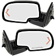 2003 Chevrolet Avalanche 1500 Z71 - Driver and Passenger Side Mirror, For Models Without Body Cladding and Light Sensitive System, Power Adjust, Heated, With 1 Paintable and 1 Textured Black Cap, Manual Folding, In-glass Signal Light, No Blind Spot Feature, No Memory