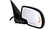2003 Chevrolet Avalanche 1500 Z71 - Driver and Passenger Side Mirror, For Models Without Body Cladding and Light Sensitive System, Power Adjust, Heated, With 1 Paintable and 1 Textured Black Cap, Manual Folding, In-glass Signal Light, No Blind Spot Feature, No Memory