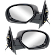 Driver and Passenger Side Mirror, Power Adjust, Heated, Manual Folding, With 1 Paintable and 1 Textured Black Cap, No Signal Light, No Memory, No Puddle Light, No Auto-Dimming