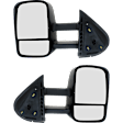 2008 Chevrolet Suburban 1500 - Driver and Passenger Side Towing Mirror, Manual Adjust, Non-Heated, Textured Black, Manual Folding, No Signal Light, With Blind Spot Glass, Without Memory Recall, No Puddle Light, No Auto-Dimming