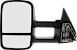 Towing Mirror, Power Adjust, Heated, Manual Folding, Textured Black, No Signal Light, No Memory, No Puddle Light, No Auto-Dim, With Blind Spot Glass