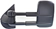 Driver and Passenger Side Towing Mirror, Power Adjust, Heated, Manual Folding, Textured Black, No Signal Light, No Memory, No Puddle Light, No Auto-Dimming, With Blind Spot Glass